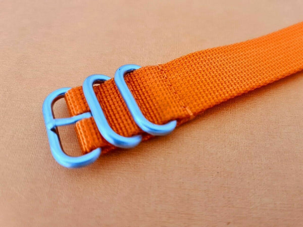 NEW FOR SEIKO MILITARY  STRAP NYLON BAND 20mm 4205 7S26 0030 0050 ORANGE 20