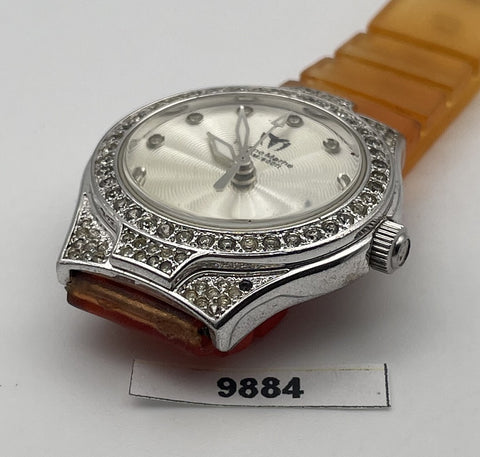 PROJECT TO FIX TECHNOMARINE SILVER DIAL PAVE DIAMOND LADIES WATCH BVT09884