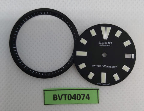 NEW AF SEIKO BLACK DIAL MINUTE TRACK SET 7002 7000 SUPERLUME WATCH BVT04074