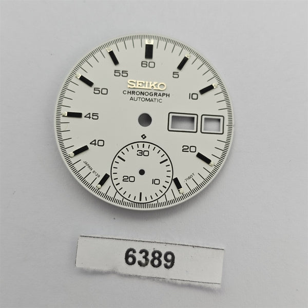 NEW FOR SEIKO WHITE HELMET DIAL 6139 7100, 6139 7101 CHRONOGRAPH BVT06389