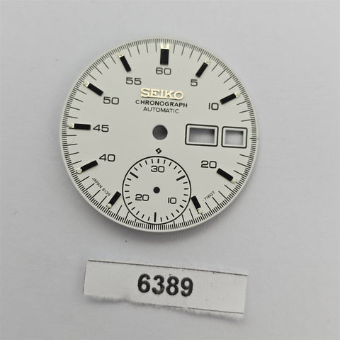 NEW FOR SEIKO WHITE HELMET DIAL 6139 7100, 6139 7101 CHRONOGRAPH BVT06389