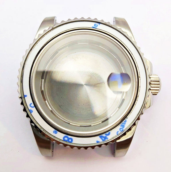 NEW AF SEIKO LEX SUBMARINE WHITE KIT CASE BEZEL GLASS CROWN STRAP DIAL HAND EU