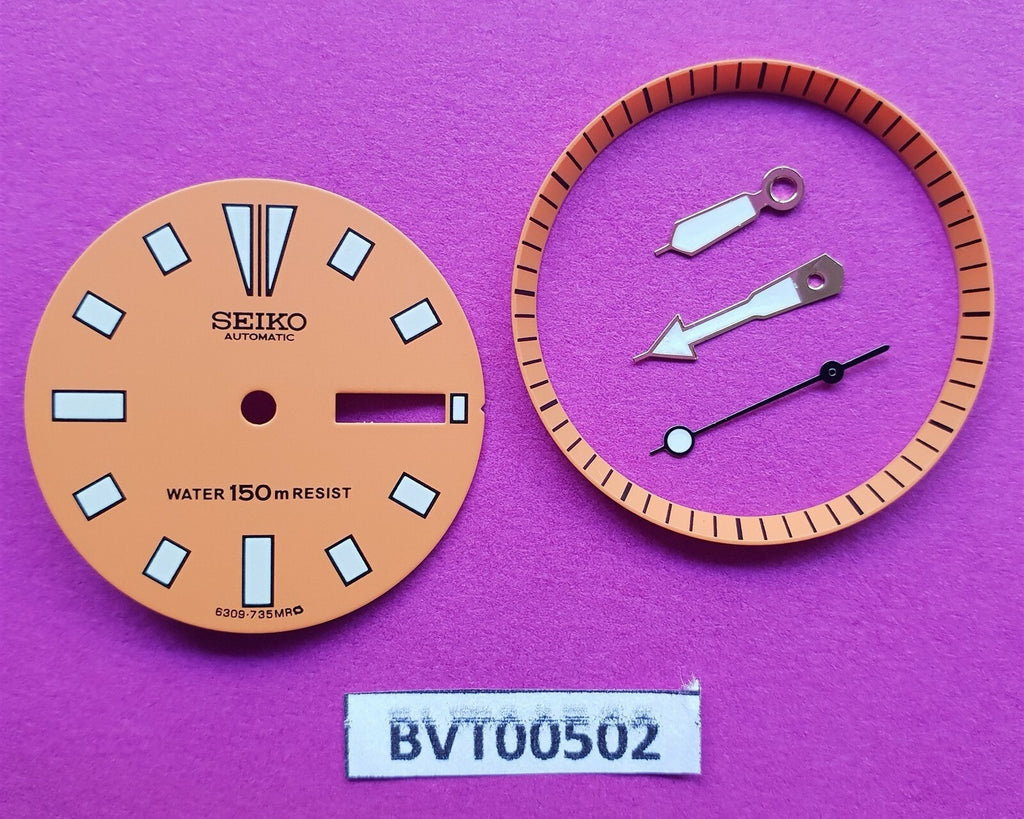 NEW SEIKO ORANGE DIAL HANDS MINUTE TRACK SET FOR SEIKO 6309 7290 WATCH BVT00502