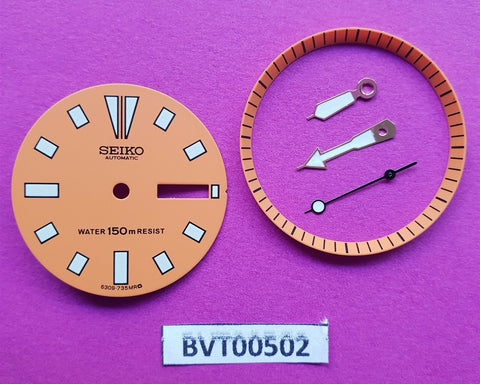 NEW SEIKO ORANGE DIAL HANDS MINUTE TRACK SET FOR SEIKO 6309 7290 WATCH BVT00502