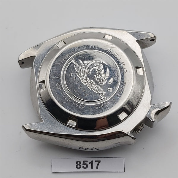 USED POLISHED SEIKO 4205 0155 MIDSIZED WATCH DIVER CASE GLASS BACK COVER BVT8517