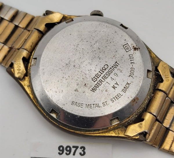 PROJECT TO FIX SEIKO 5 SPORTS 7009 3100 MENS GOLD AUTO DAY DATE WATCH 9973