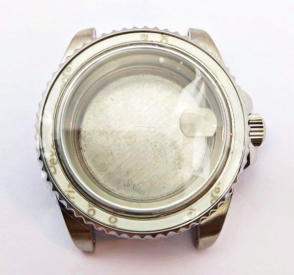 NEW AF SEIKO LEX YACHTMASTER BLACK KIT CASE BEZEL GLASS CROWN STRAP DIAL HAND