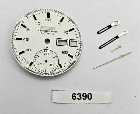 NEW FOR SEIKO WHITE HELMET DIAL HANDS KIT 6139 7100 7101 CHRONOGRAPH BVT06390