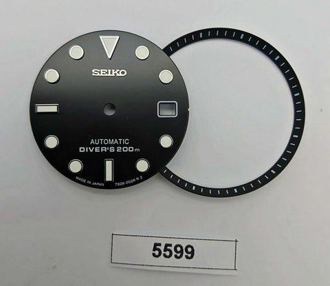 SEIKO SUBMARINE STYLE BLACK 7S26 0020 SUNBURST DIAL MINUTE TRACK SET WATCH B5599