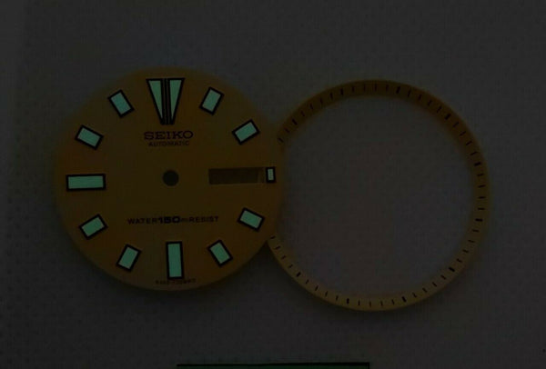 NEW SEIKO YELLOW DIAL MINUTE TRACK SET 6309 7290 7040 SUPERLUME WATCH BVT04117