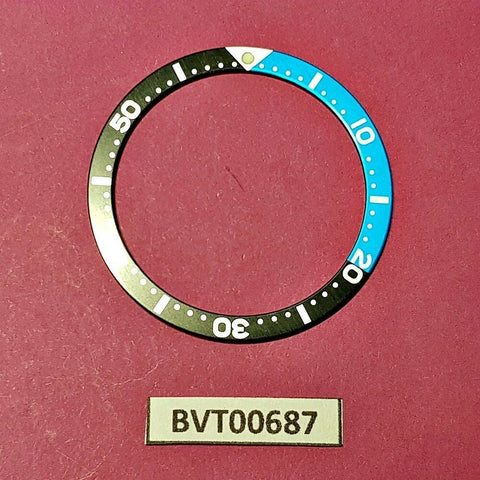 NEW SEIKO BLACK & BLUE INSERT 6105, 6309, 7002, 7S26, SKX007 DIVE WATCH BVT00687