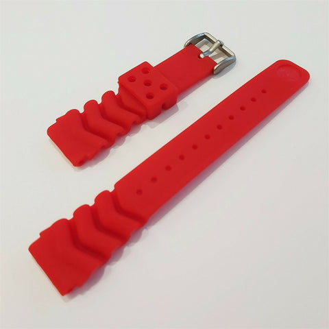 NEW FOR SEIKO RUBBER STRAP RED PADI WAVE Z20 BAND 20mm 4205 7S26 0030 0050 RED