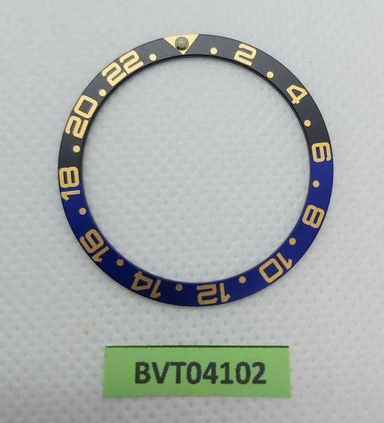 SEIKO BLACK BLUE GOLD INSERT RAISED PIP GMT 7S26 0020 SKX007 7002 7040 BVT04102