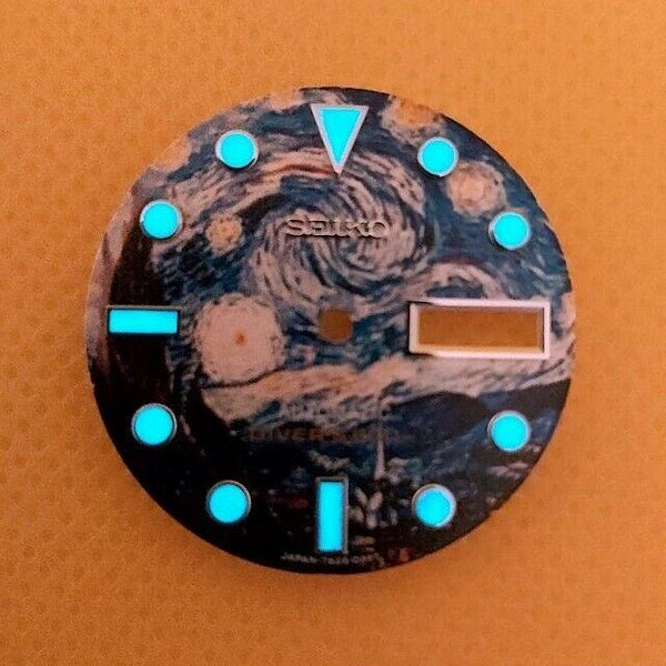 SEIKO VAN GOGH STARRY NIGHT 7S26 0020 SKX007 MOD DIAL MINUTE TRACK WATCH 3250