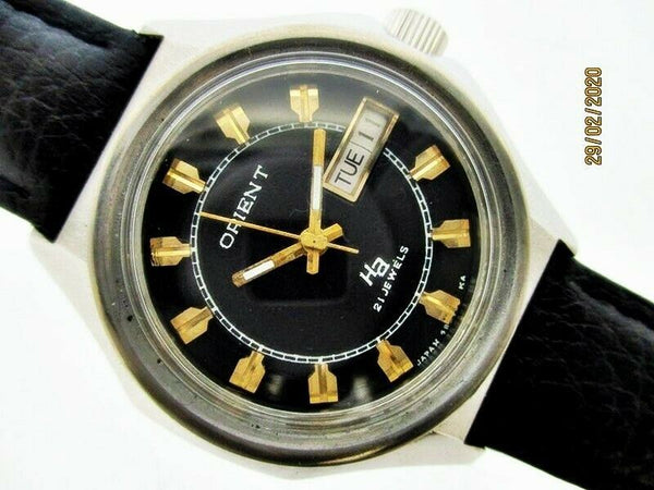 PROJECT FIX  ORIENT DAY DATE AUTOMATIC Y489143-6A FACETED DW1224 SS MENS WATCH