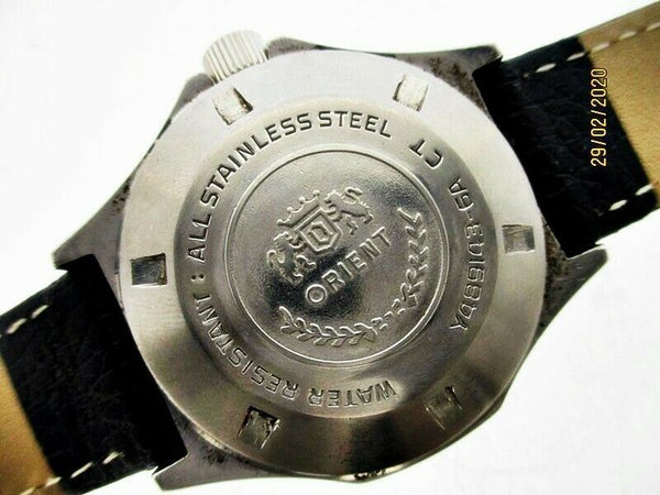 PROJECT FIX  ORIENT DAY DATE AUTOMATIC Y489143-6A FACETED DW1224 SS MENS WATCH
