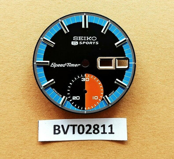 NEW SEIKO BLUE BLACK DIAL FOR 6139 6139-8010 PVD CHRONOGRAPH WATCH BVT02811