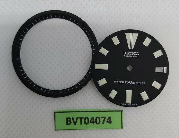 NEW AF SEIKO BLACK DIAL MINUTE TRACK SET 7002 7000 SUPERLUME WATCH BVT04074