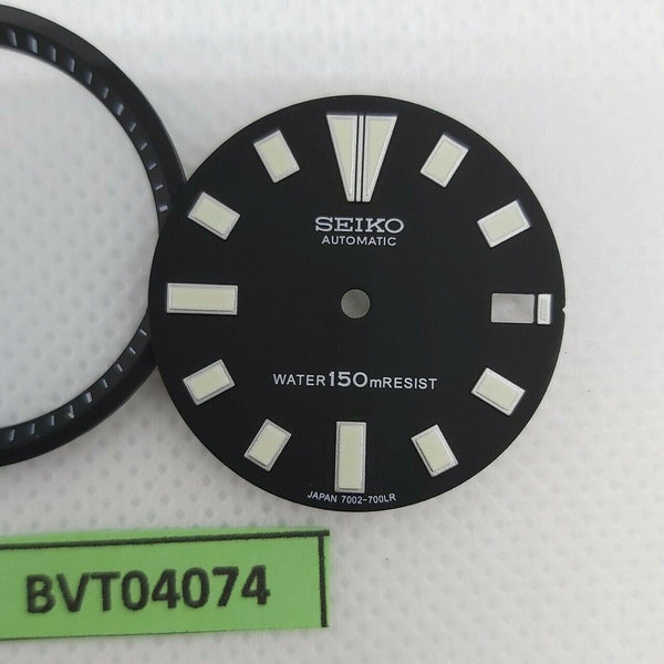 NEW AF SEIKO BLACK DIAL MINUTE TRACK SET 7002 7000 SUPERLUME WATCH BVT04074