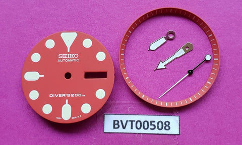 NEW SEIKO RED DIAL HANDS MINUTE TRACK SET FOR SEIKO 7S26 0020 WATCH BVT00508