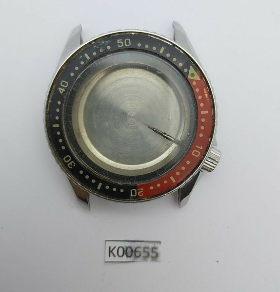 USED RARE VINTAGE SOLVIL TITUS DIVER WATCH CASE BEZEL GLASS CROWN COVER K0655