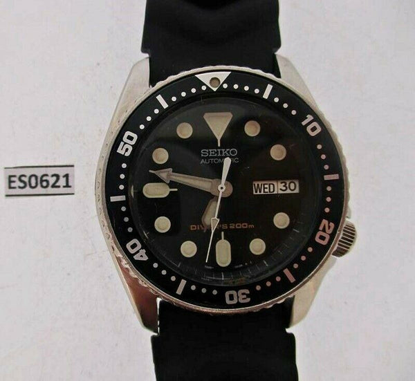 00' SEIKO 7S26 0030 AUTO MIDSIZED BLACK DAY DATE 041089 EU SHIP SERVICED WATCH