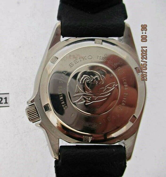 00' SEIKO 7S26 0030 AUTO MIDSIZED BLACK DAY DATE 041089 EU SHIP SERVICED WATCH