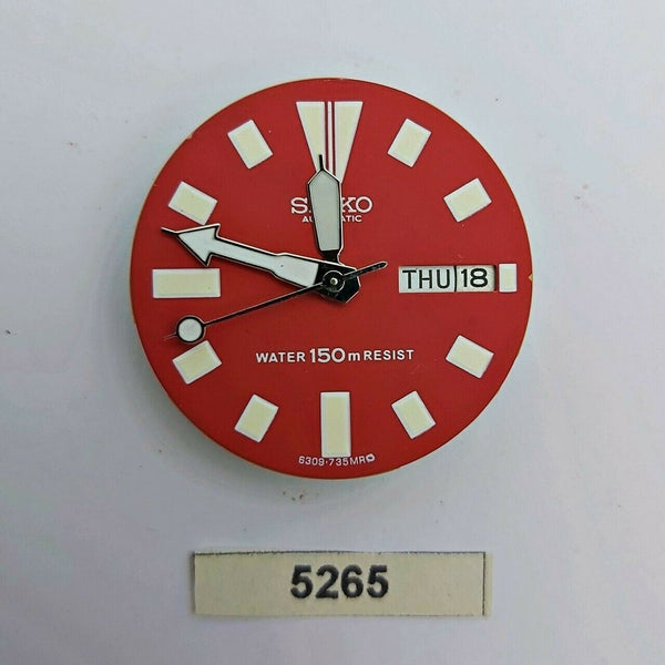 USED SEIKO MOVEMENT AFTERMARKET DIAL & HANDS 6309 7290 7040 WATCH BVT05265