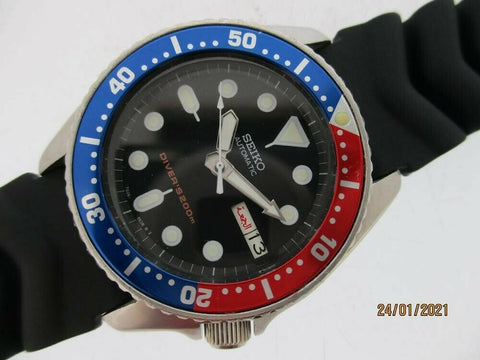 PROJECT TO FIX SEIKO 7S26 0030 AUTO MIDSIZED PEPSI DAY DATE 761213 EU SHIP WATCH