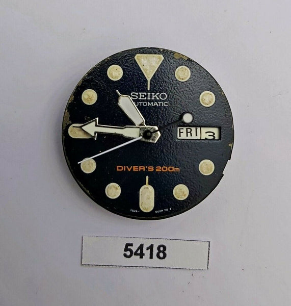 USED SEIKO MOVEMENT DIAL HANDS FOR 7s26 0020 SKX007 SKX009 WATCH BVT05418