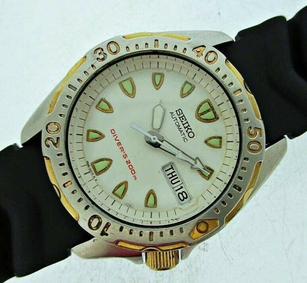 05' SEIKO 7S26 0010 AUTO MIDSIZED DAY DATE DIVE SS 5d1843 EU SHIP SERVICED WATCH