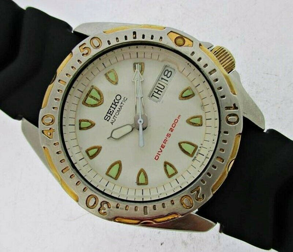 05' SEIKO 7S26 0010 AUTO MIDSIZED DAY DATE DIVE SS 5d1843 EU SHIP SERVICED WATCH