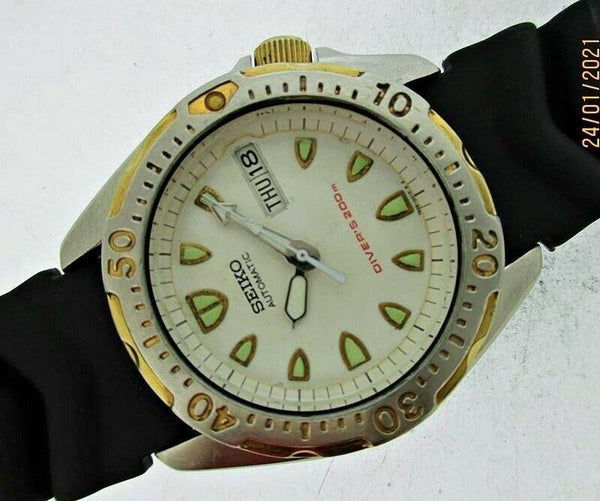 05' SEIKO 7S26 0010 AUTO MIDSIZED DAY DATE DIVE SS 5d1843 EU SHIP SERVICED WATCH