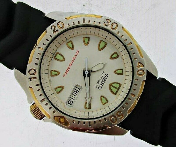 05' SEIKO 7S26 0010 AUTO MIDSIZED DAY DATE DIVE SS 5d1843 EU SHIP SERVICED WATCH