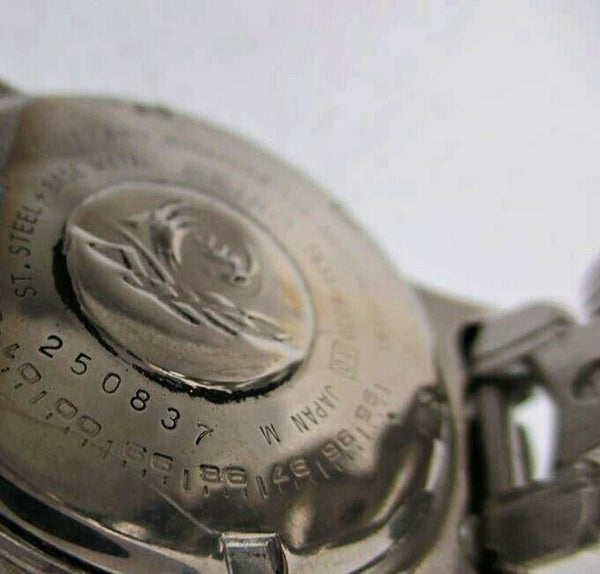 02' SEIKO 7N35 6030 MIDSIZE SCUBA GOLD SS DATE 250837 DIVE QUARTZ SERVICED WATCH