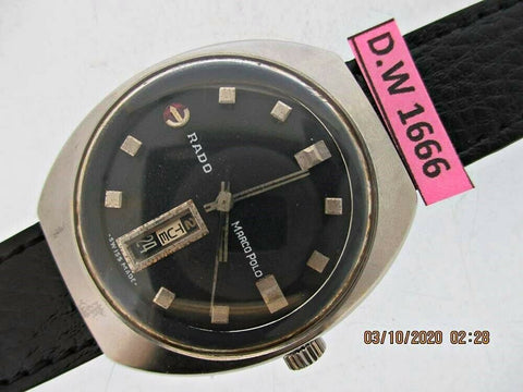 PROJECT TO FIX RADO MARCO POLO SS HOODED LUGS DAY DATE EU SHIP MENS WATCH NR
