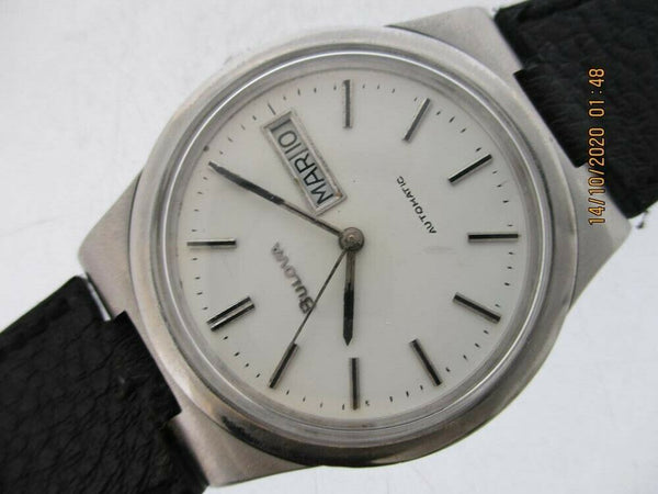 PROJECT TO FIX BULOVA SILVER DAY DATE ROUND AUTO SS MENS 4430105 EU SHIP WATCH