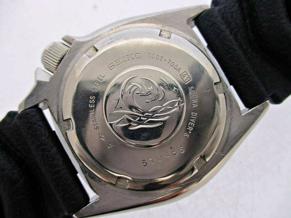 PROJECT TO FIX 95' SEIKO 7002 7000 SS MENS DATE DIVE 510486 BLACK WATCH EU SHIP