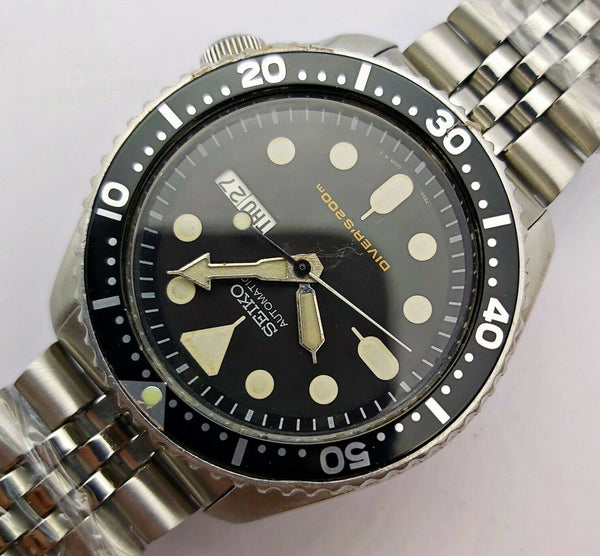 03' SEIKO 7S26 0020 SKX007 SS MENS PATINA DAY DATE 320594 SERVICED WATCH EU SHIP