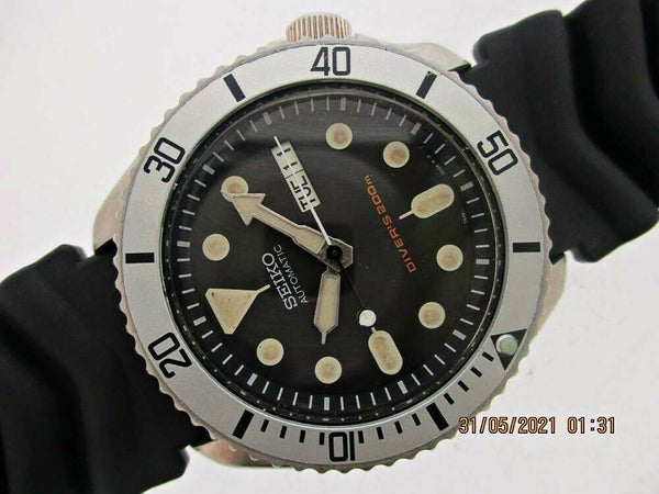 PROJECT TO FIX 01' SEIKO 7S26 0020 SKX007 PATINA DIAL AUTO DAY DATE 180989 WATCH