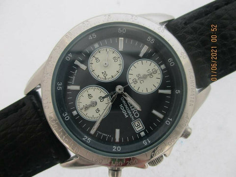 PROJECT TO FIX SEIKO 7T92 0DW0 MENS BLUE PANDA CHRONOGRAPH 633115 EU SHIP WATCH