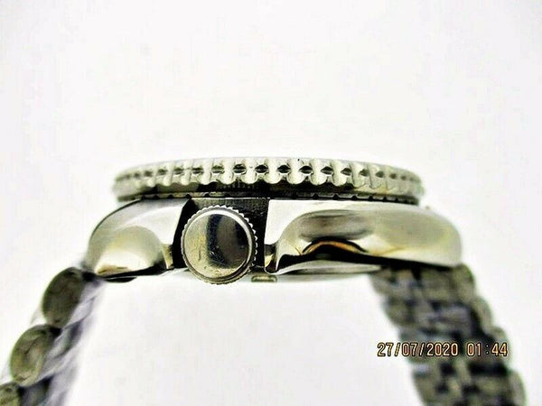 85' SEIKO 6309 7290 SS MENS DATE 500389 PEPSI YELLOW EU SHIP SERVICED WATCH NR