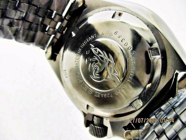 85' SEIKO 6309 7290 SS MENS DATE 500389 PEPSI YELLOW EU SHIP SERVICED WATCH NR
