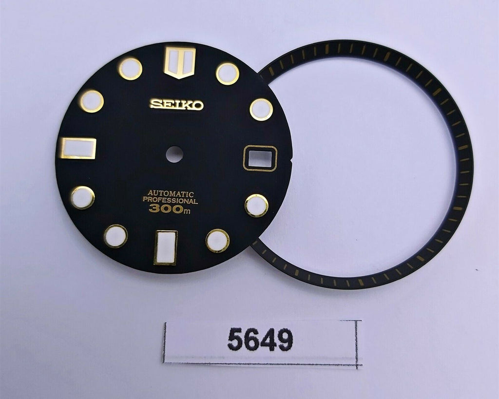 SEIKO GOLD BLACK MARINE MASTER STYLE 7S26 0020 DIAL MINUTE TRACK SET WATCH B5649