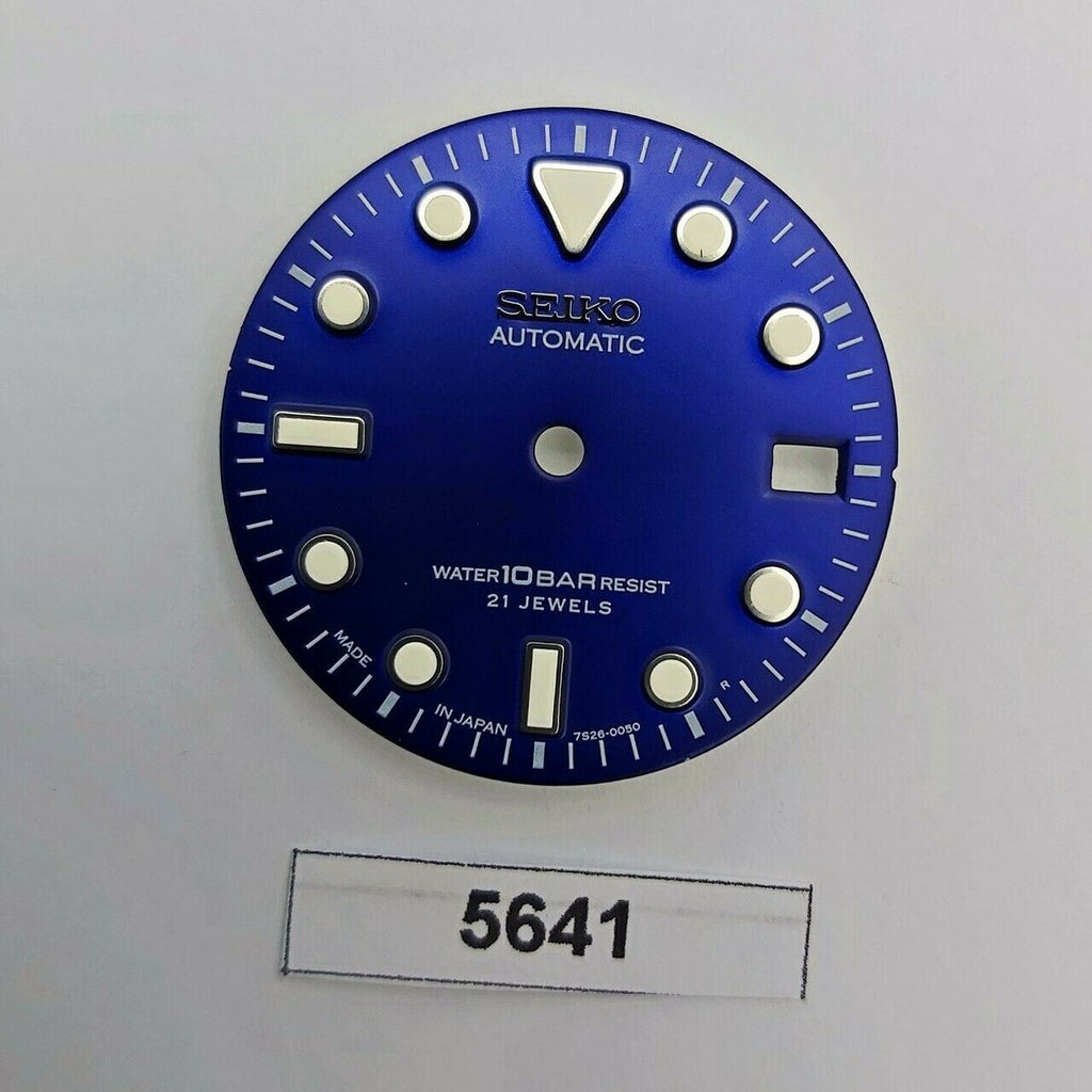 SEIKO SUNBURST DIAL FOR 7S26 0050 SKX023 10 BAR DIVERS WATCH BLUE DATE ONLY 5641