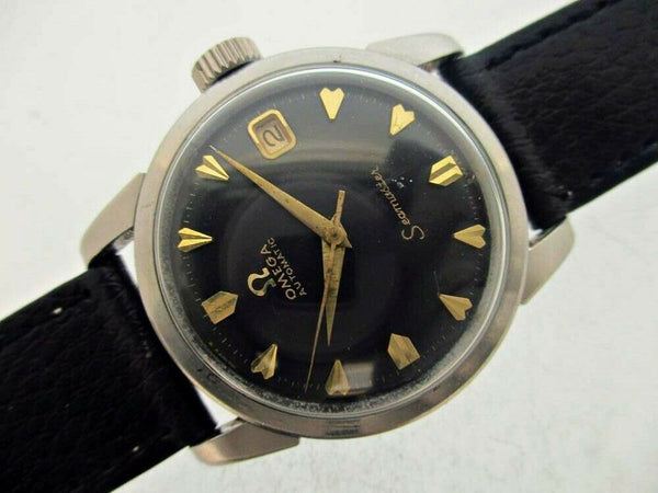 1959 OMEGA SEAMASTER cal. 501 AUTO ROUND DATE MENS SS EU SHIP SERVICED WATCH