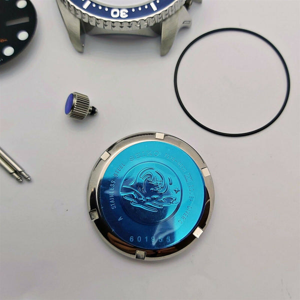 NEW AF SEIKO 7S26 0020 SKX007 PEPSI KIT CASE BEZEL GLASS CROWN STRAP DIAL HANDS