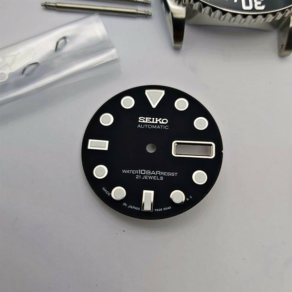 NEW AF SEIKO 7S26 0040 SKX031 BLACK KIT CASE BEZEL GLASS CROWN STRAP DIAL HANDS