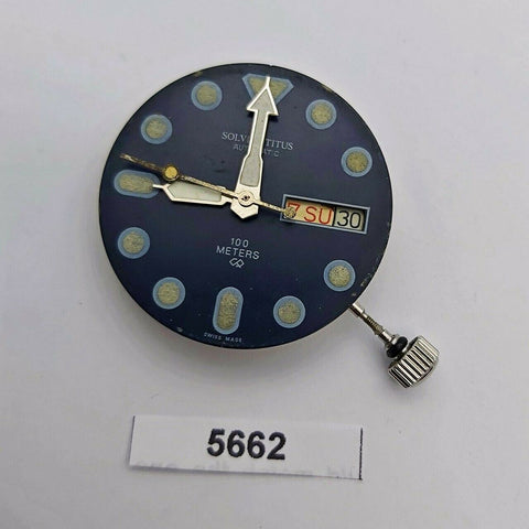 USED WORKING SOLVIL TITUS ETA MOVEMENT WITH DIAL & HANDS DIVER MENS WATCH BT5662