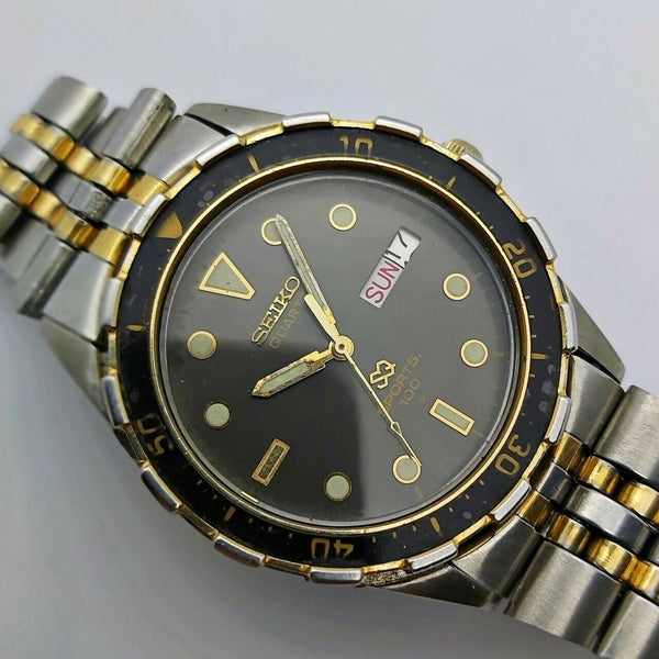 83' SEIKO MIDSIZE SCUBA DAY DATE 8123 7199 #740081 DIVE EU SHIP SERVICED WATCH